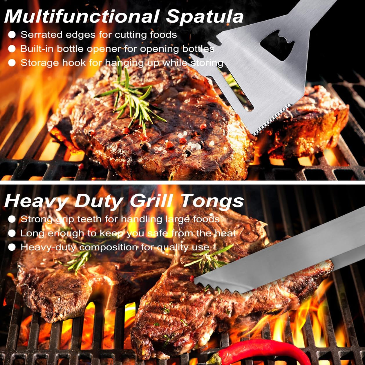 29-Piece BBQ Tools Set with Storage Bag – Stainless Steel