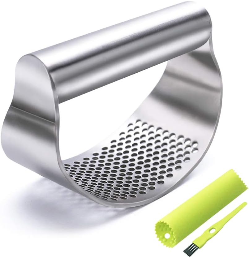 Garlic Press Rocker, Stainless Steel Garlic Mincer