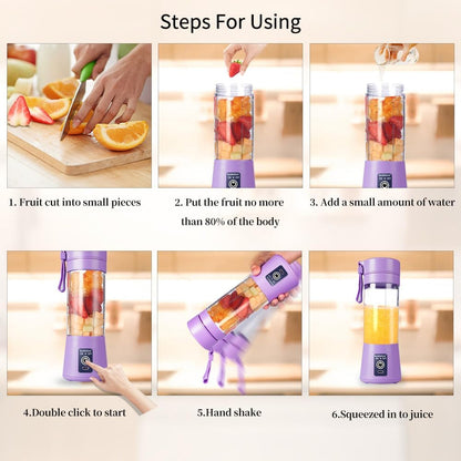 Portable USB Blender Cup – 380ml Rechargeable Smoothie & Juice Make