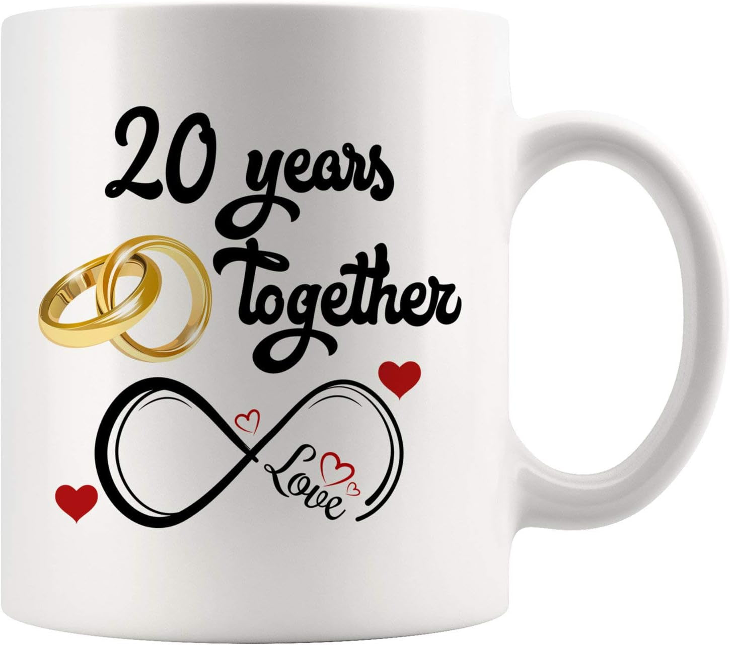 20Th Wedding Anniversary for Him and Her, 20 Years Together with Her Mug (11 Oz)