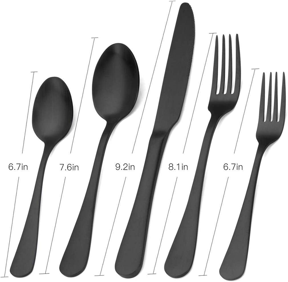 Matte Black 20-Piece Flatware Set