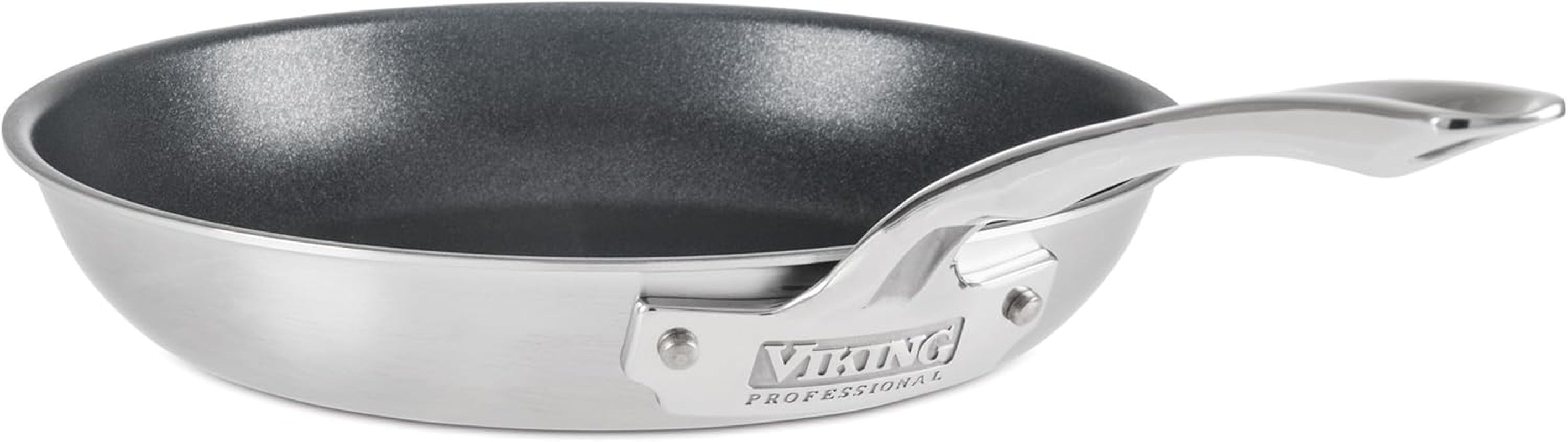 5-Ply Non Stick Frying Pan, 10 Inch Stainless Steel Nonstick Fry Pan, 5 Liters, Satin Finish