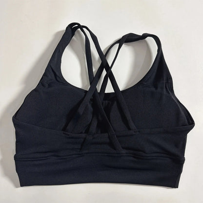 Solid Color Women Cross Back Fitness Top