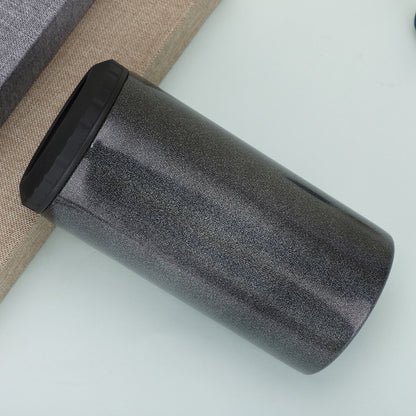 Stainless Steel Insulated Can Cooler with Dual Lid