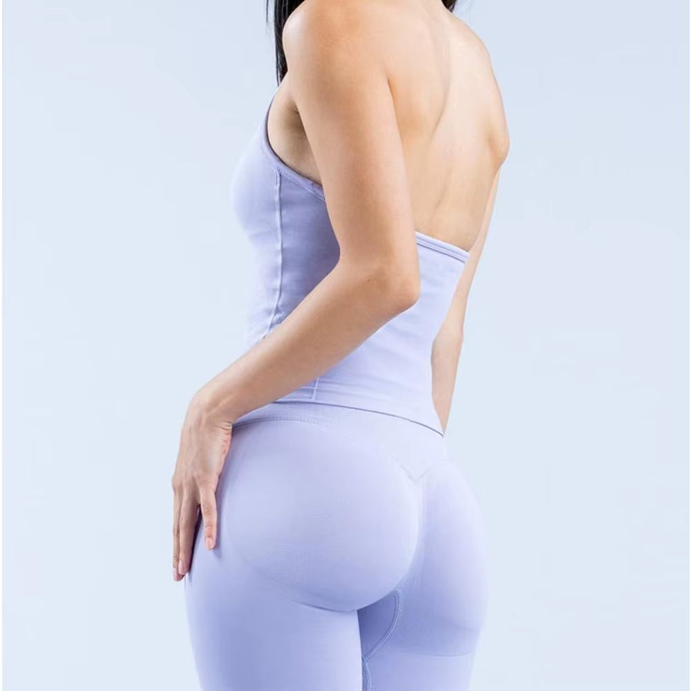 Strappy Top V-Neck Fitness Top Open-Back