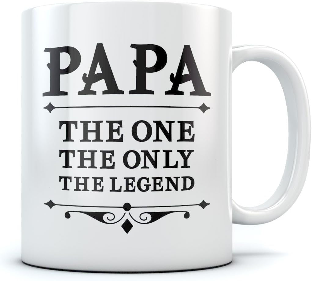 PAPA the One the Only the Legend Coffee Mug Father's Day Gift for Dad, Grandpa, Ceramic Mug 15 Oz