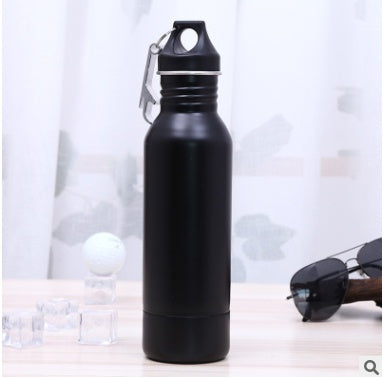 Black Stainless Steel Sipper Bottle with Carabiner Clip