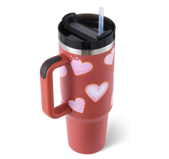 Tumbler With Handle Straw Insulated Stainless Steel