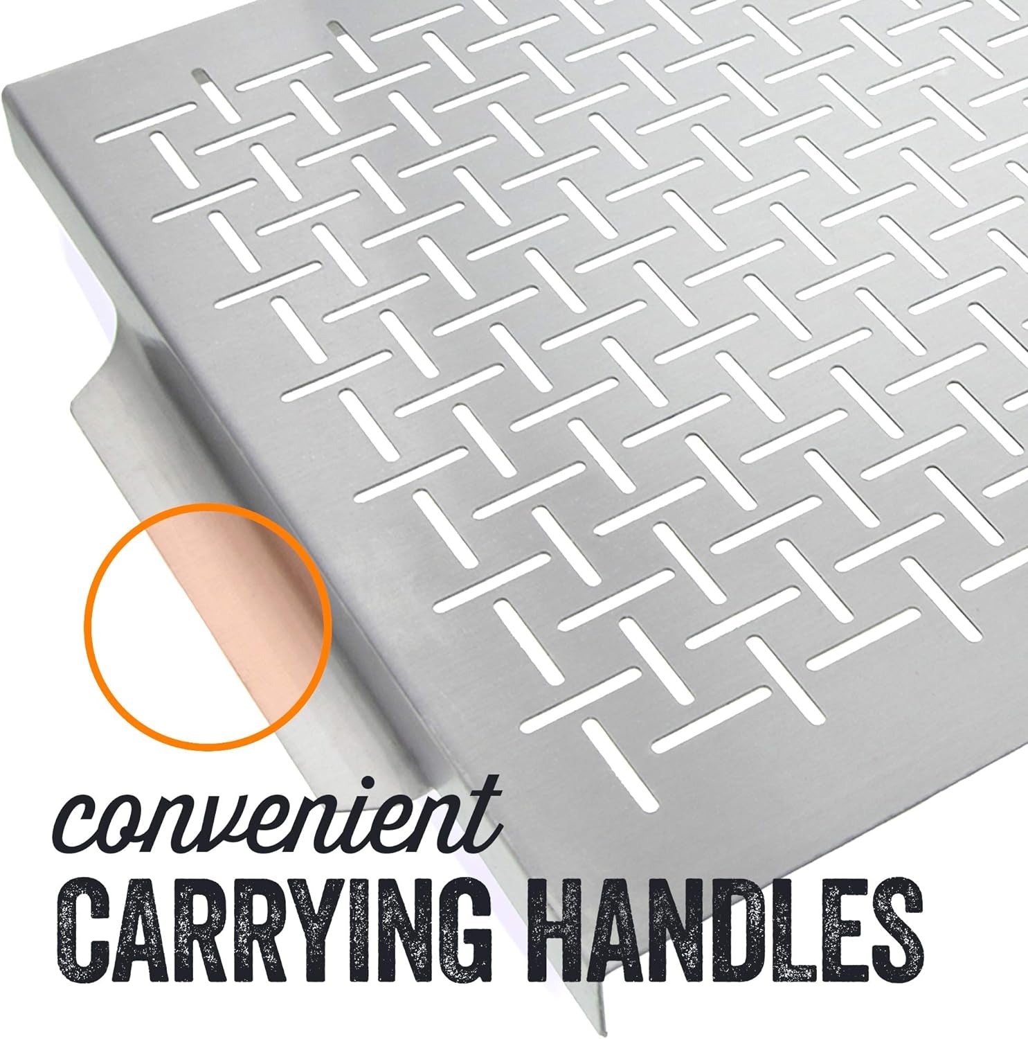 Grill Topper Tray Stainless Steel Grilling Pan with for BBQ and Vegetables