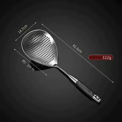 Stainless Steel Large Fine Holes Skimmer Long Handle French Fries Strainer Kitchen Utensils Cooking Tools