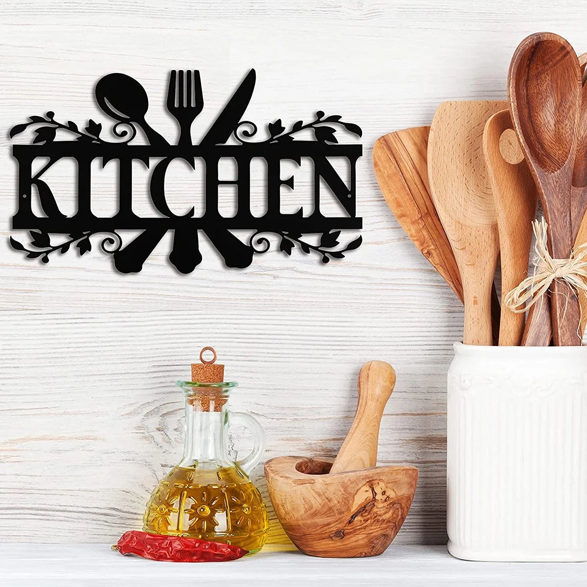 Kitchen Wall Sign Black for Dining Room Kitchen Decor