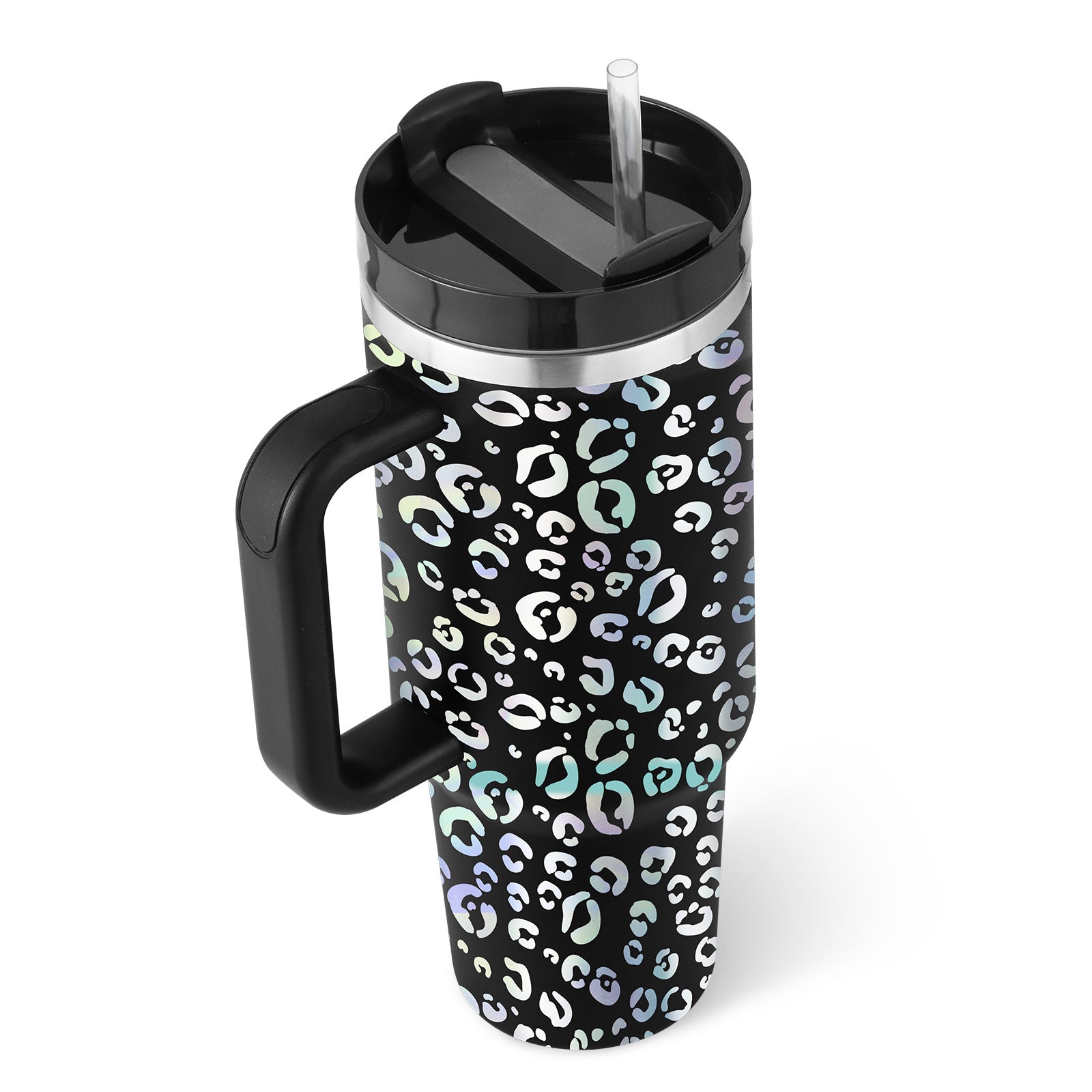 Tumbler With Handle Straw Insulated Stainless Steel