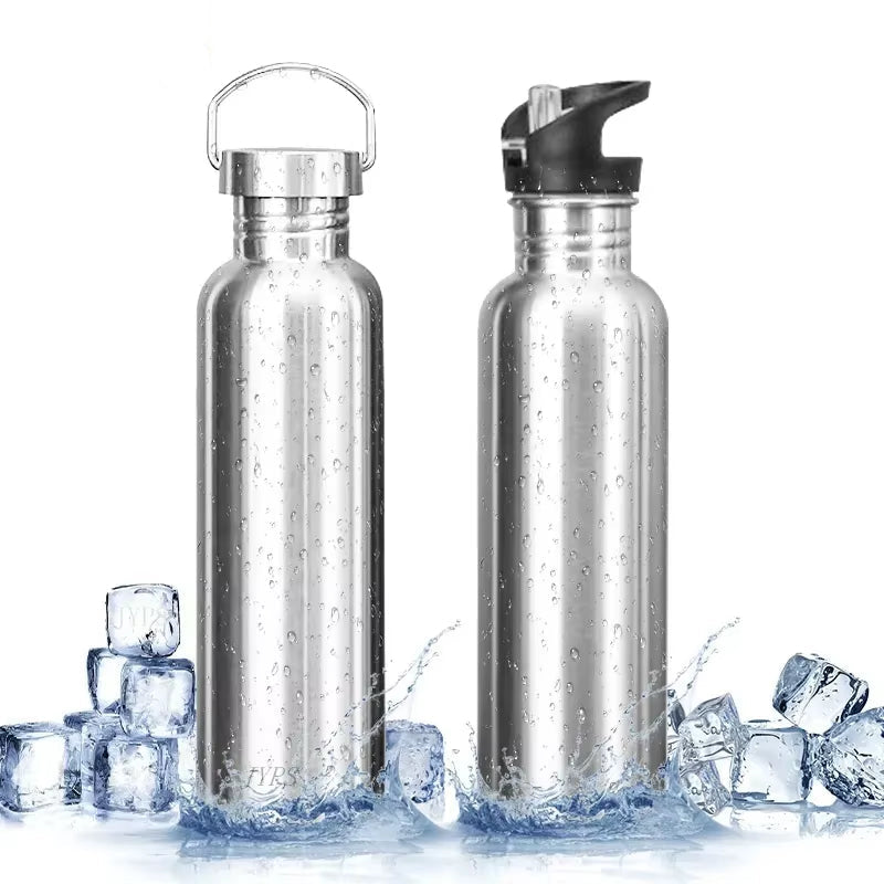 Stainless Steel Water Bottle with Straw for Gym Cycling Hiking Drinkware