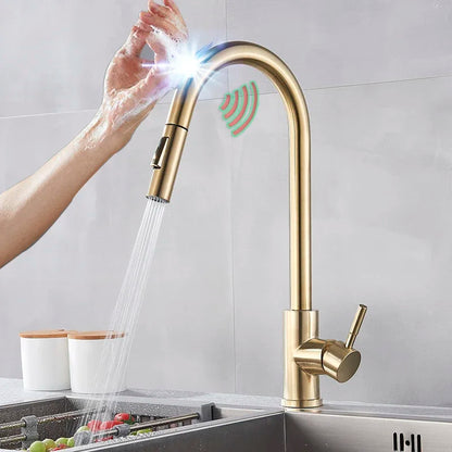 Stainless Steel Sensor Kitchen Faucets, Smart Touch