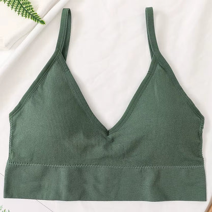 Women Crop Top Seamless Tube Top Underwear Low Back Bra Sports Fitness Top Streetwear Tank Bandeau Lingerie Removable Pad