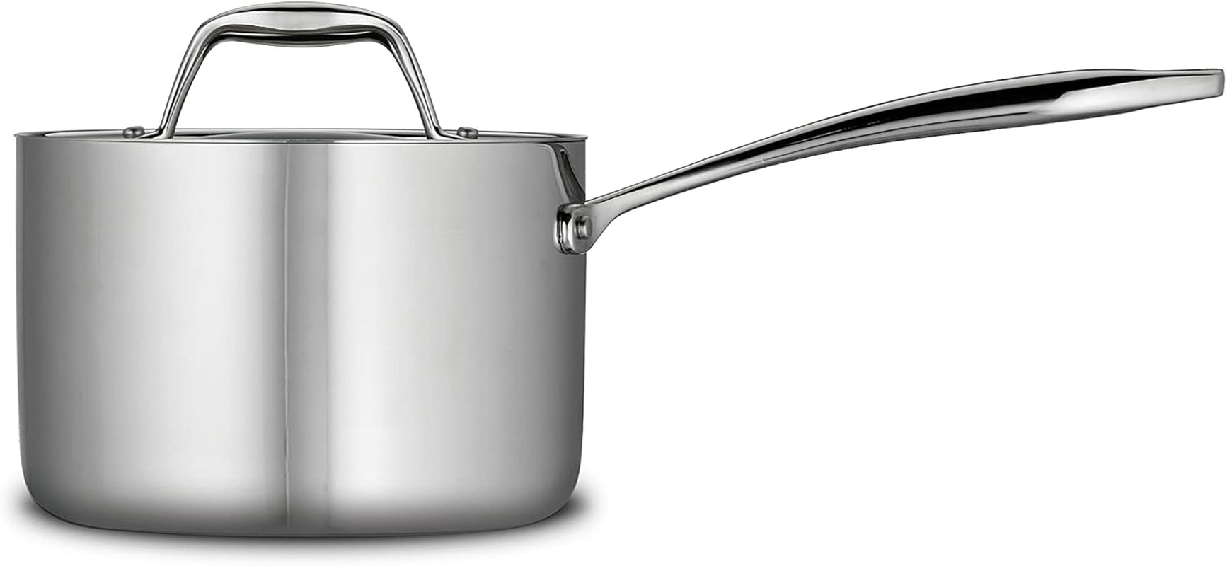Signature Tri-Ply Clad Stainless Steel 2-Quart Sauce Pan with Lid, Induction-Ready, Dishwasher-Safe, Nsf-Certified, Made in Brazil