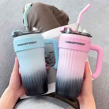 860ML Stainless Steel Car Tumbler with Straw Car
