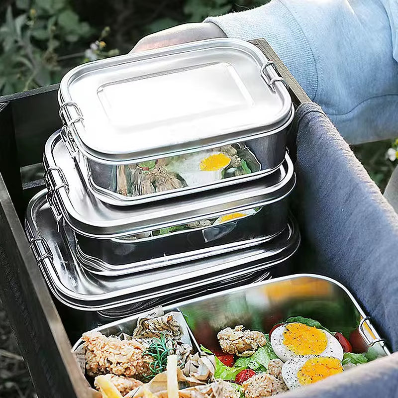 Stainless Steel Rectangular Separate Bento Lunch Box