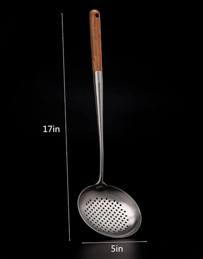 Stainless Steel Skimmer Slotted Spoon Colander Strainer Ladle for Cooking and Frying