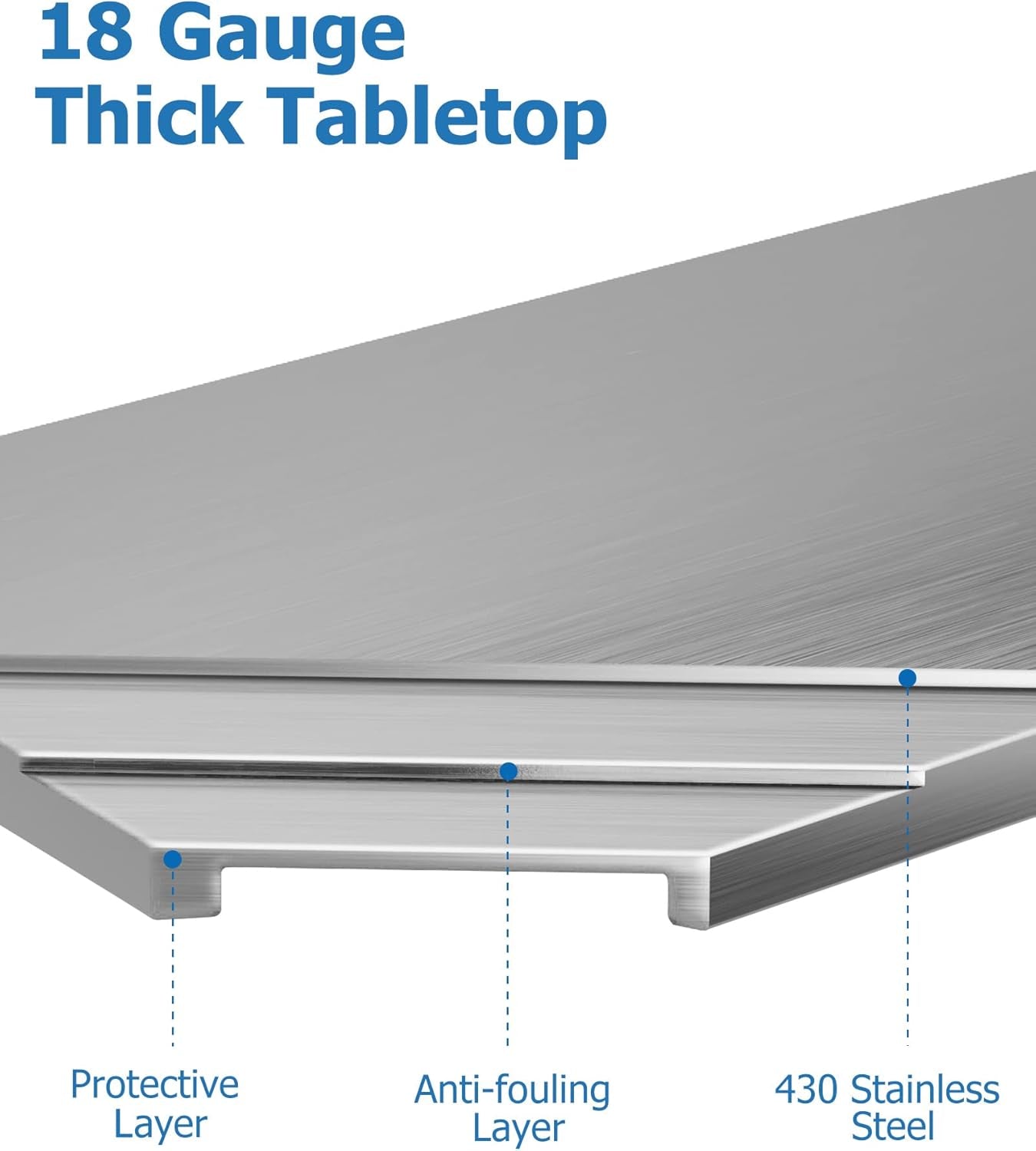 48" X 24" Stainless Steel Heavy Duty Folding Table, NSF Certified