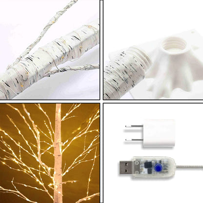 6FT Warm White Lighted Birch Tree Lights, 440LED Colors Changing Light 