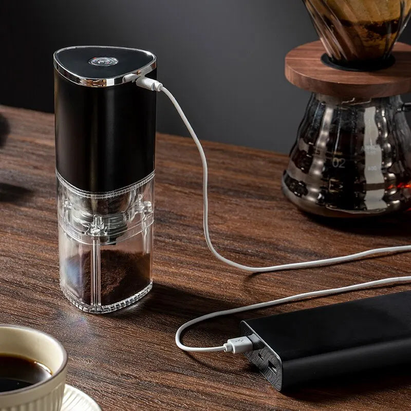 Portable Electric Coffee Grinder USB Type-C Rechargeable Ceramic Burr Grinder