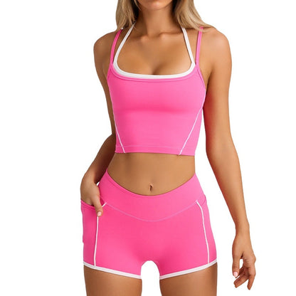 Sports Underwear Vest Shorts Strap Bra Beauty Back Tight High Elastic Fitness