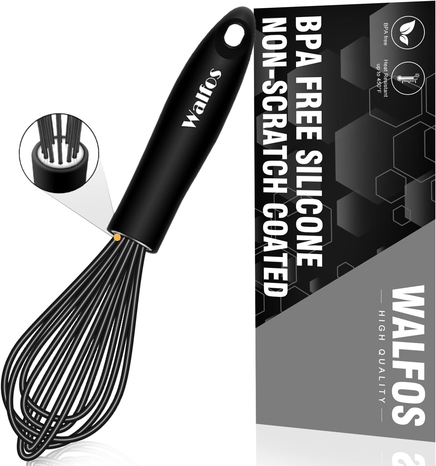 Silicone Whisk 8.5" – Heat-Resistant Balloon Egg Beater for Nonstick Cookware