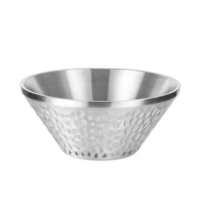 Stainless Steel Hammered Bamboo Hat Rice Bowl
