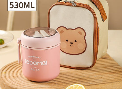 Cute Thermal Food Jar with Bear Design
