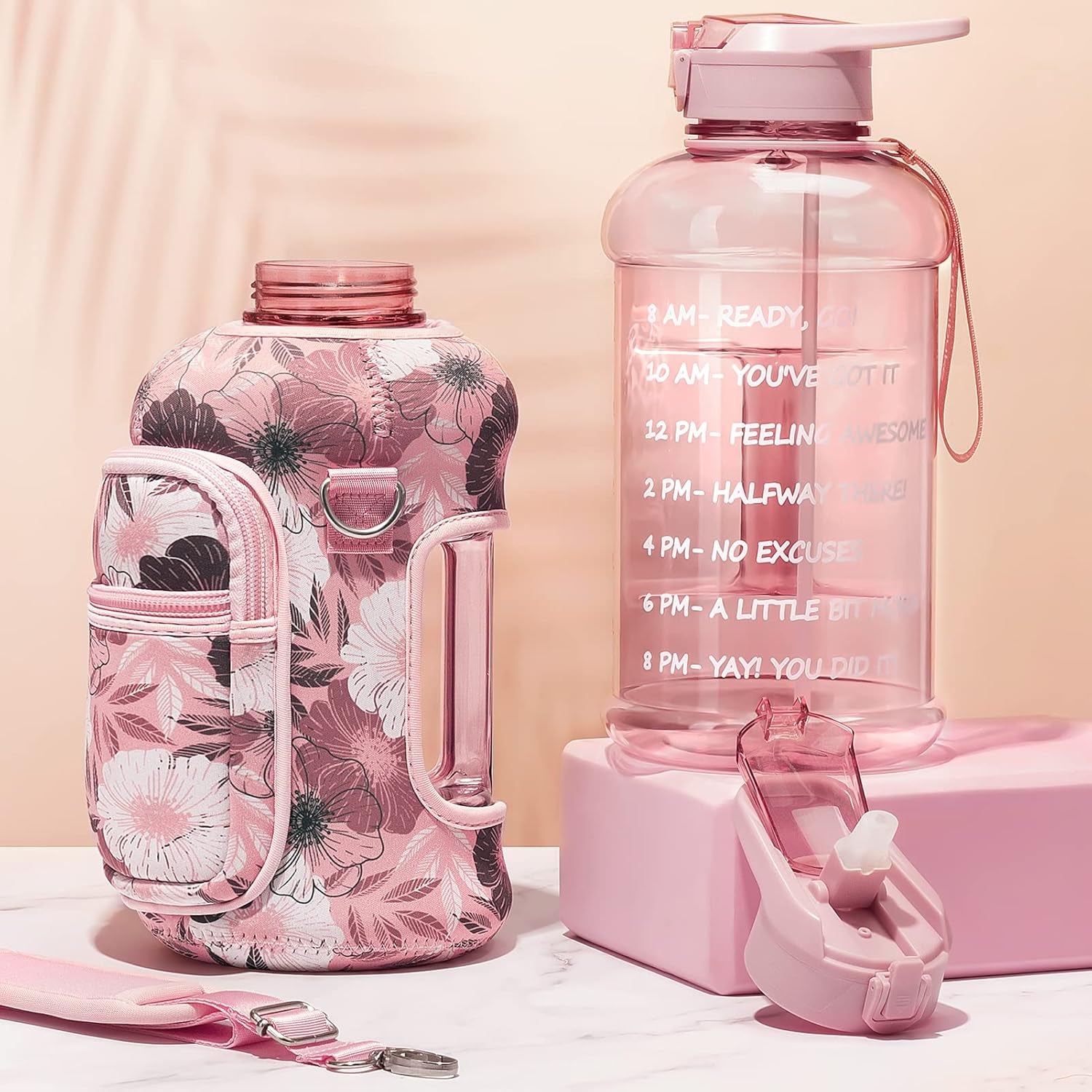 64oz Half Gallon Water Bottle with Sleeve
