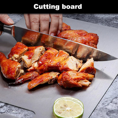 Stainless Steel Cutting Board, Double-Sided Food Grade Cutting Board