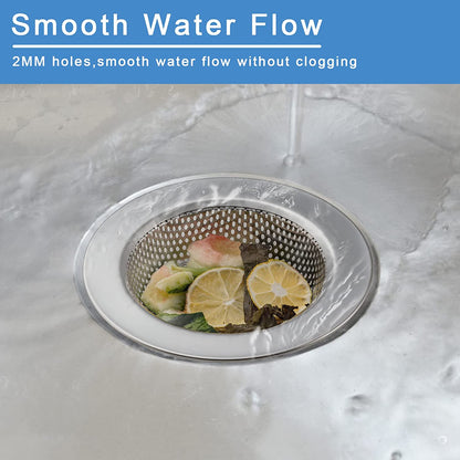 2 Pcs Sink Strainer, Upgraded Double-Layer Safe Design Kitchen Sink Strainer (Outer Diameter 4.5 Inch)