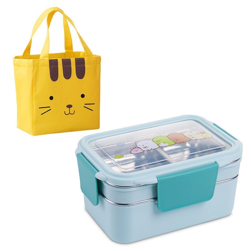 Stainless Steel Double Lunch Box – Durable & Spacious Food Container