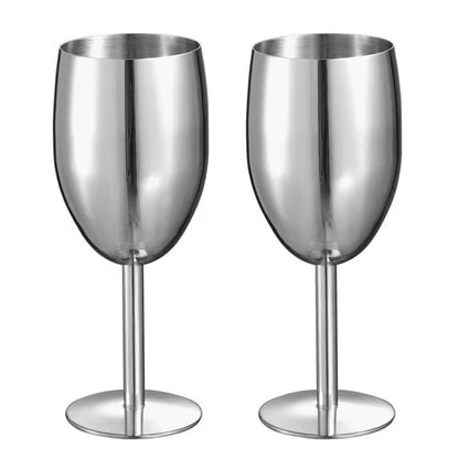 Jacqueline 8 Oz. Stainless Steel Champagne Glass (Set of 2)