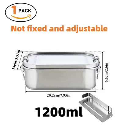 Bento Lunch Box Adults, Stainless Steel Airtight Lunchbox Food Taper Meal Prep, BPA-Free
