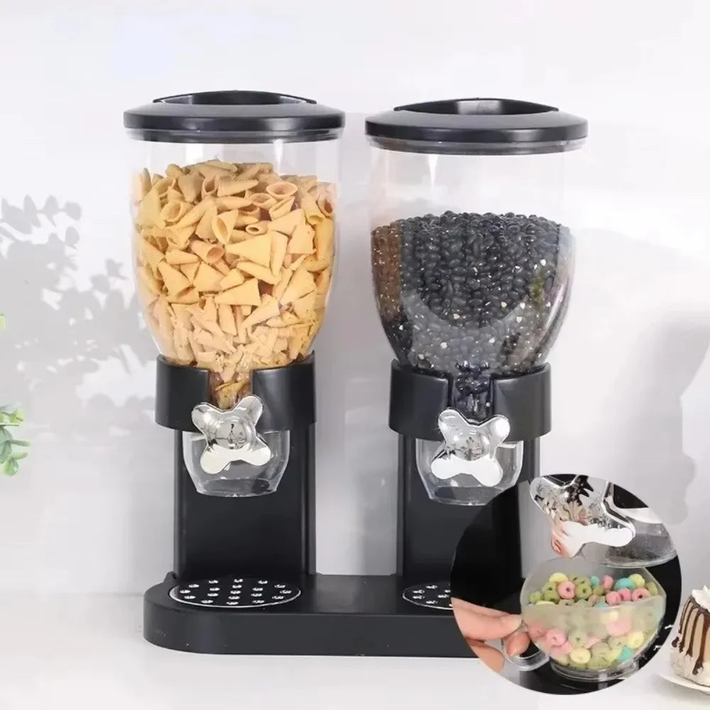 Rotating Button Extraction Kitchen Cereal Jars and other Food Dispenser, Airtight High Kitchen Miscellaneous Grain Sealed Jar