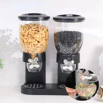 Rotating Button Extraction Kitchen Cereal Jars and other Food Dispenser, Airtight High Kitchen Miscellaneous Grain Sealed Jar