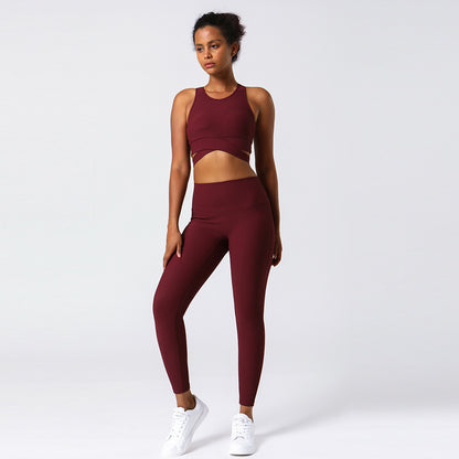 Ladies High Waist Butt Lift Fitness Suit Yoga Suit