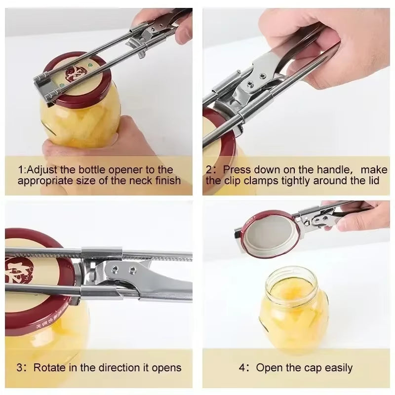 Adjustable Bottle Opener Stainless Steel Beer Wine Openers Kitchen Tools Bar Accessories