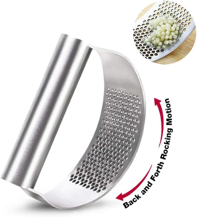 Garlic Press Rocker, Stainless Steel Garlic Mincer