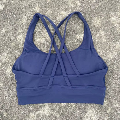 Solid Color Women Cross Back Fitness Top