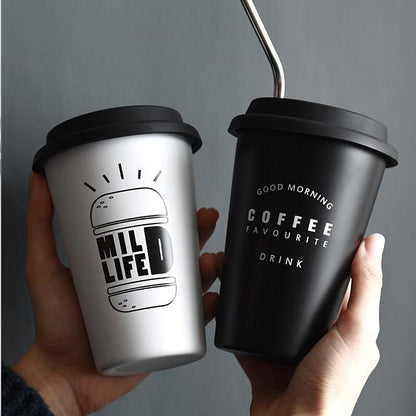 Stylish Reusable Coffee Cups with Lids