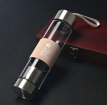 Stylish 450ml Glass Infuser Water Bottle