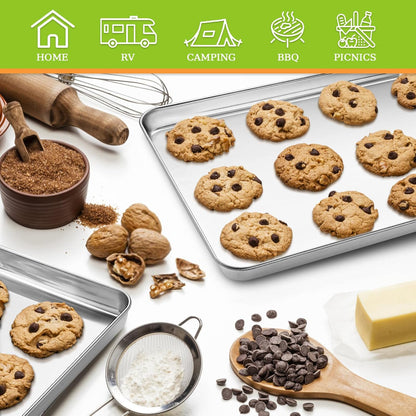 16 X 12 X 1 Inch Stainless Steel Baking Sheet Set of 2, Non Toxic, Mirror Finish & Rust Free, Dishwasher Safe