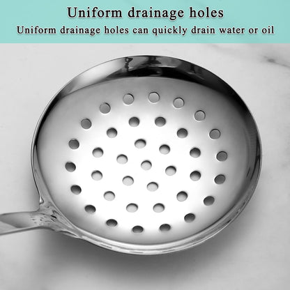 Stainless Steel Kitchen Skimmer Slotted Spoon for Straining Pasta/Cooking/Frying, Durable Rust-Resistant