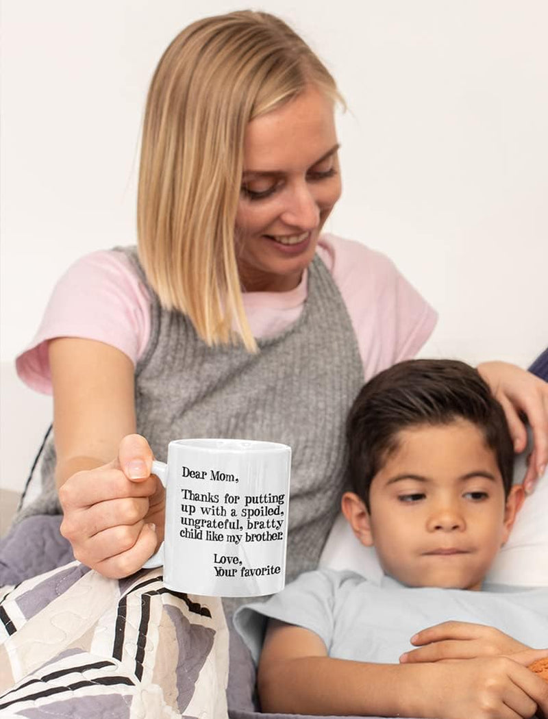Mom Mug Gifts from Daughter Son Mothers Day Funny Coffee Mugs for Moms 15 Oz. White