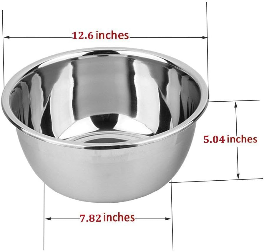 8.5Qt Stainless Steel Salad Bowl, Mirror Finish Dishwasher Safe Bowl