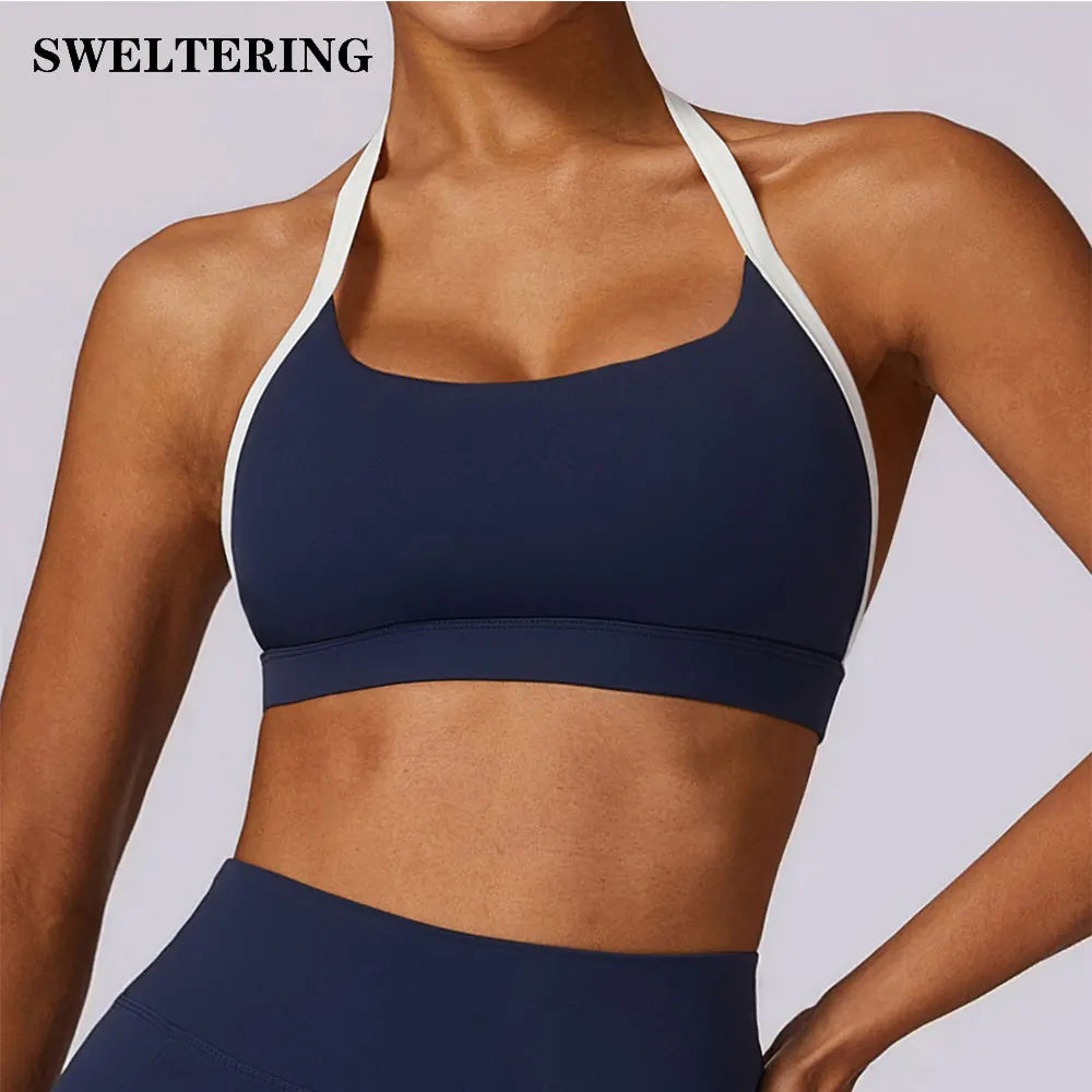 Gym Sport Underwear Sports Bra Anti-Sweat Breathable Sexy Yoga Bra Shockproof Crop Top Fitness Top Push up Workout Top Women