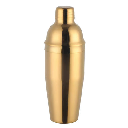 750ML Stainless Steel Boston Cocktail Set Shaker Wine Pourers Gold Bar Tool Set with Strainer Measure Cup Bartender